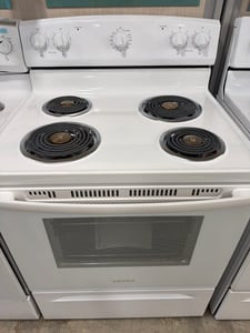 Amana White coil top range