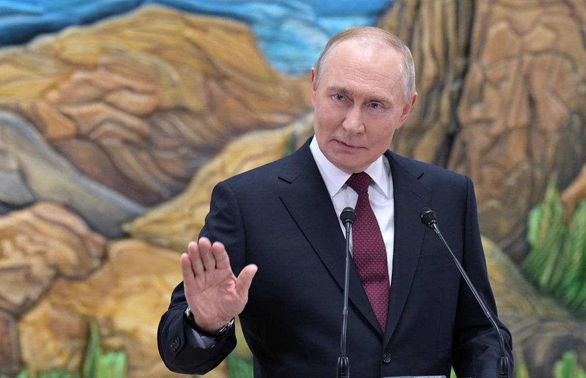 Vladimir Putin at a press conference in Bishkek, Kyrgyzstan, 27 November 2025. Photo: EPA/Alexei Nikolsky / Sputnik / Kremlin