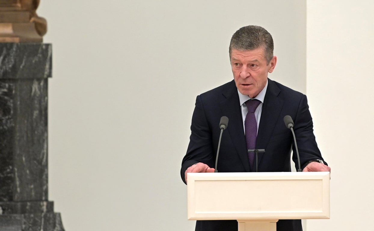 Dmitry Kozak speaks at a Russian Security Council meeting on 21 February 2022, three days before Russia’s full-scale invasion of Ukraine. Photo: Kremlin.ru