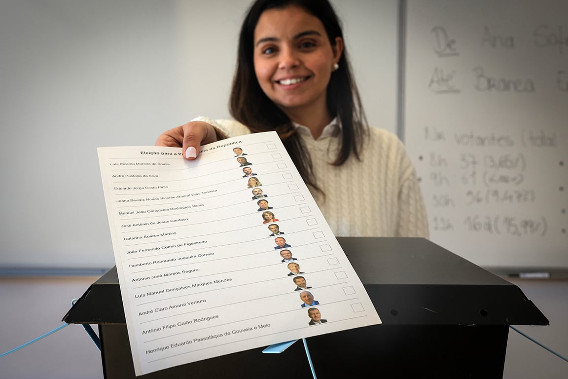 Избирательный бюллетень на участке в Калдаш-да-Раинья, Португалия, 18 января 2026 года. Фото: Jose Coelho / EPA