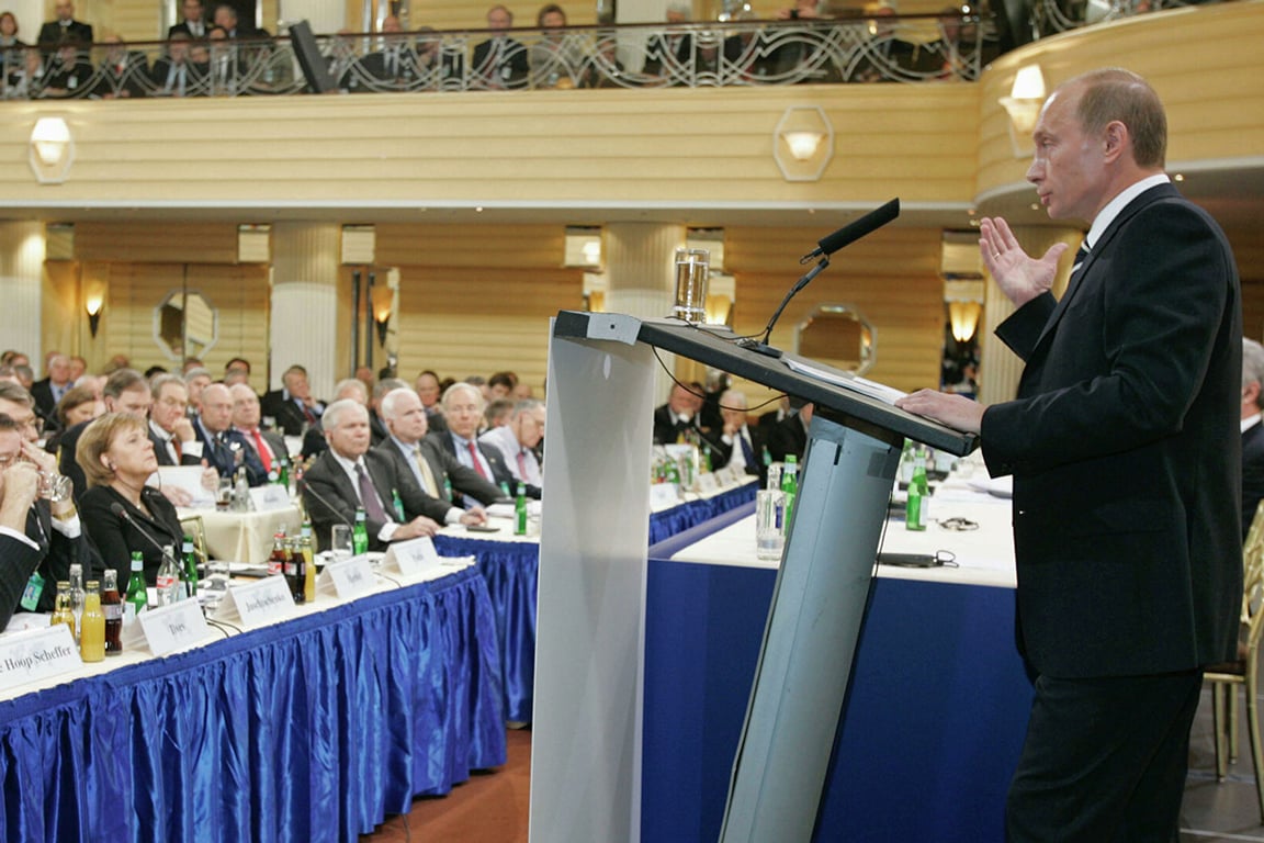 Выступление Владимира Путина в Мюнхене, 2007 год. Фото:  Kremlin