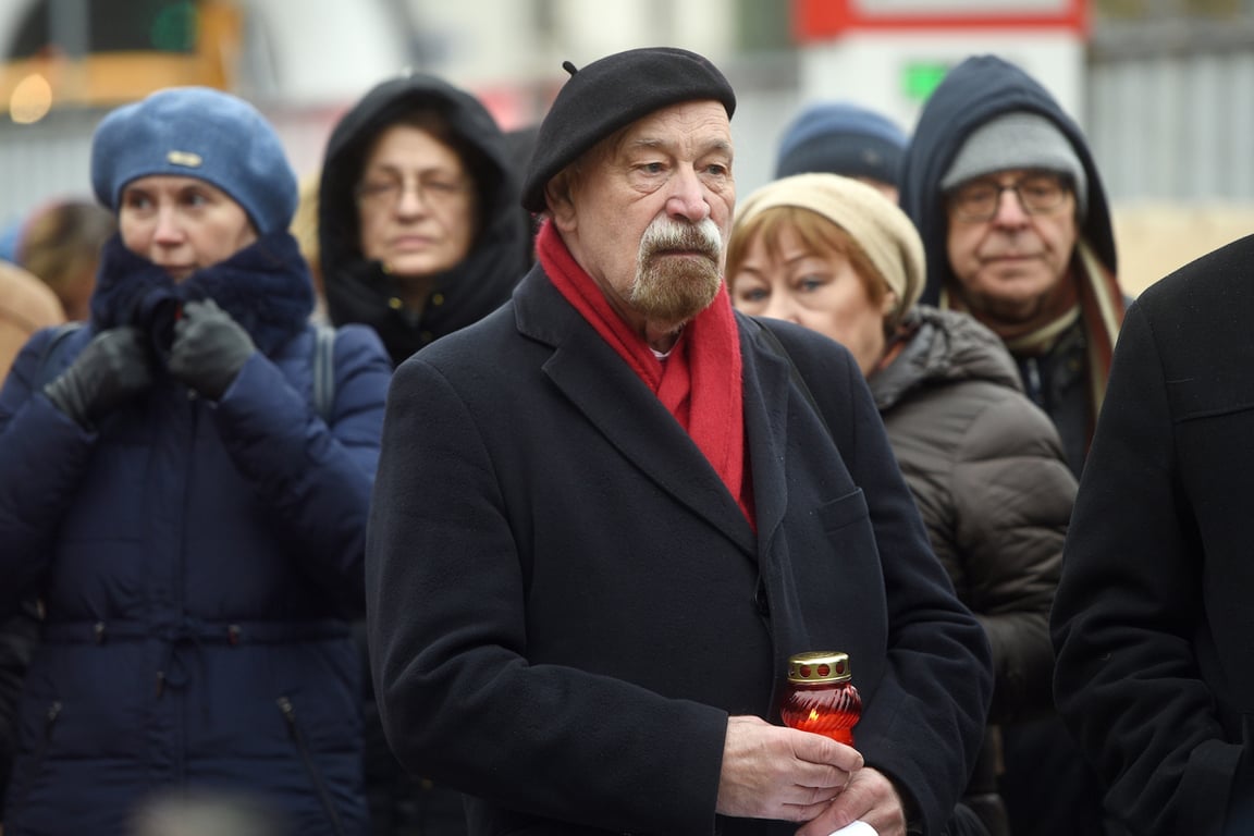 Валерий Борщев на акции «Возвращение имен» у Соловецкого камня на Лубянской площади в Москве, 29 октября 2018 года. Фото: Кристина Кормилицына / Коммерсантъ / Sipa USA / Vida Press