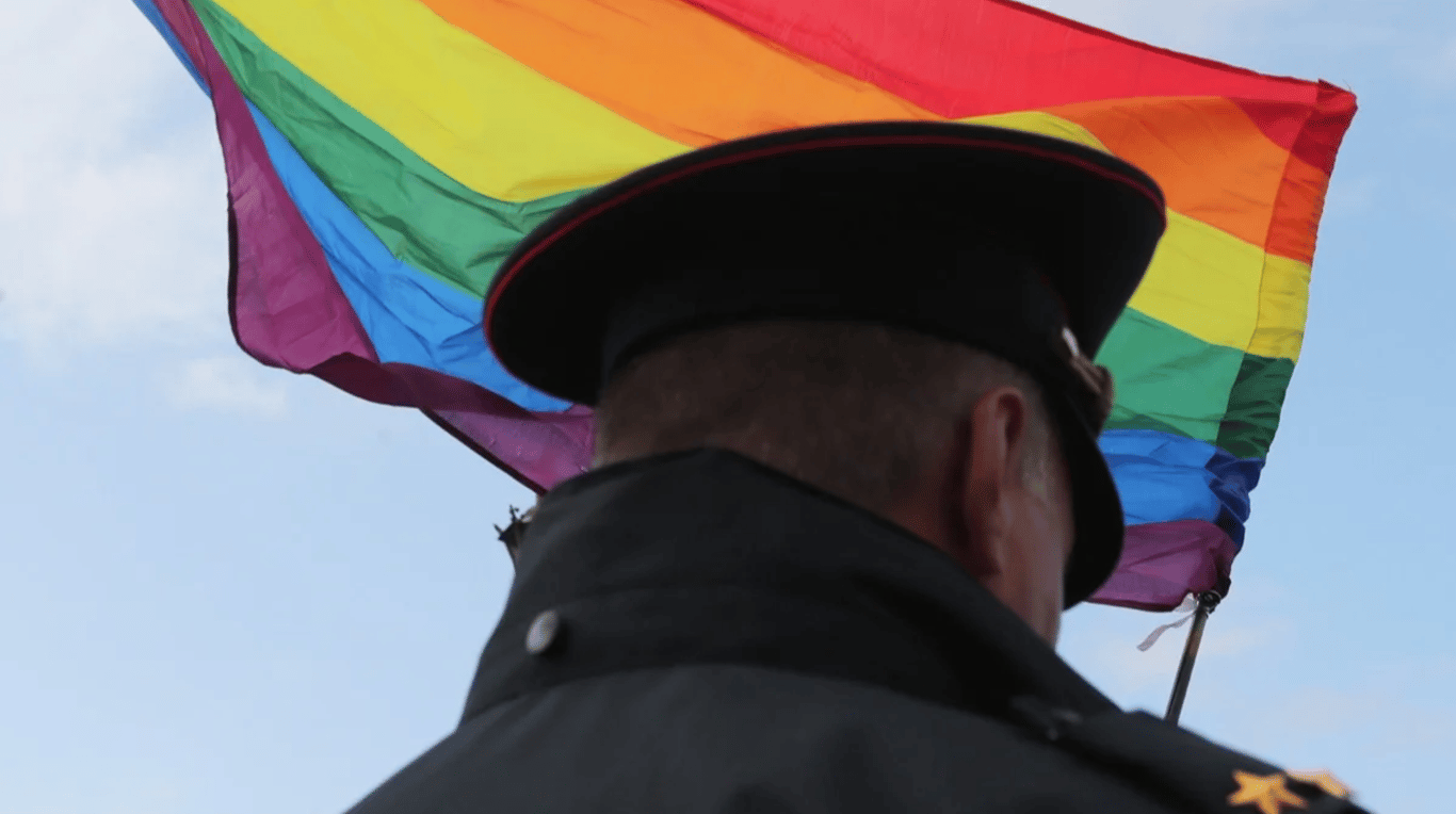 A police officer during the Pride parade in St. Petersburg, 3 August 2019. Photo: Anton Vaganov / Reuters / Scanpix / LETA