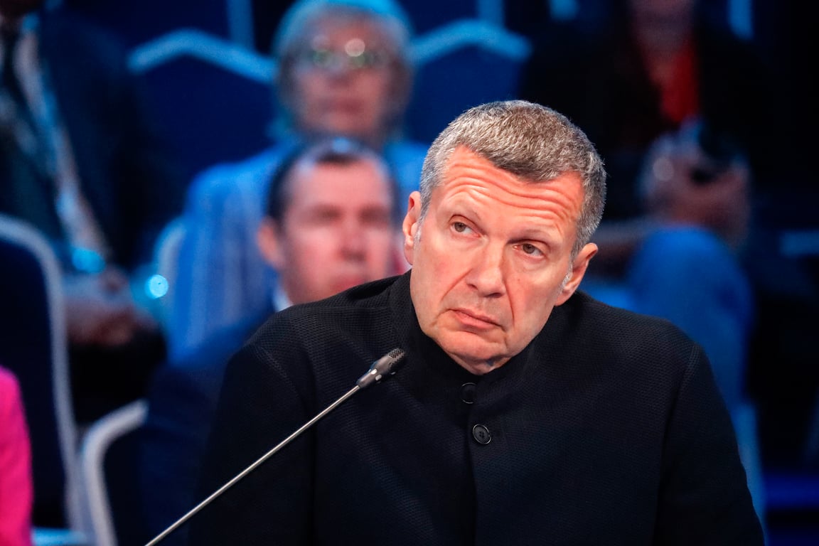 Russian propagandist and nightly talk show host Vladimir Solovyov attends the St. Petersburg International Economic Forum, 6 June 2024. Photo: EPA / Anatoly Maltsev