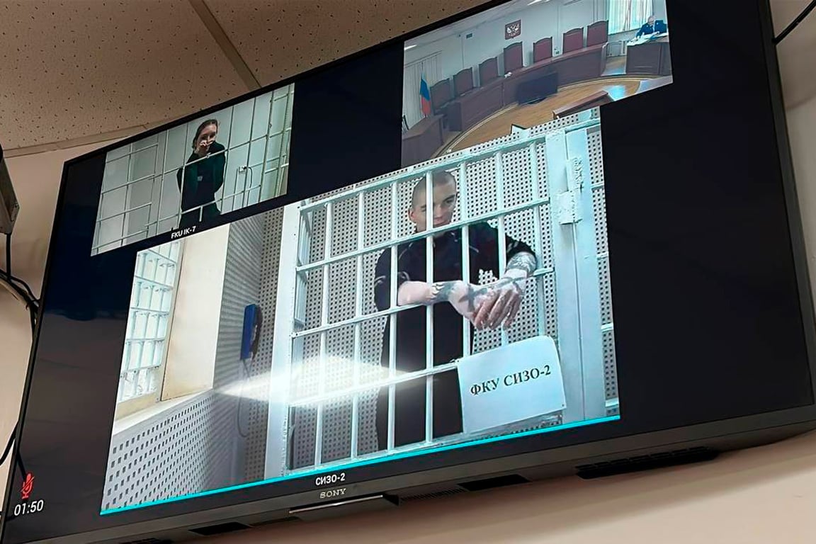 Александр Снежков по видеосвязи перед началом заседания Забайкальского краевого суда. Фото: Читинское дело /  Telegram