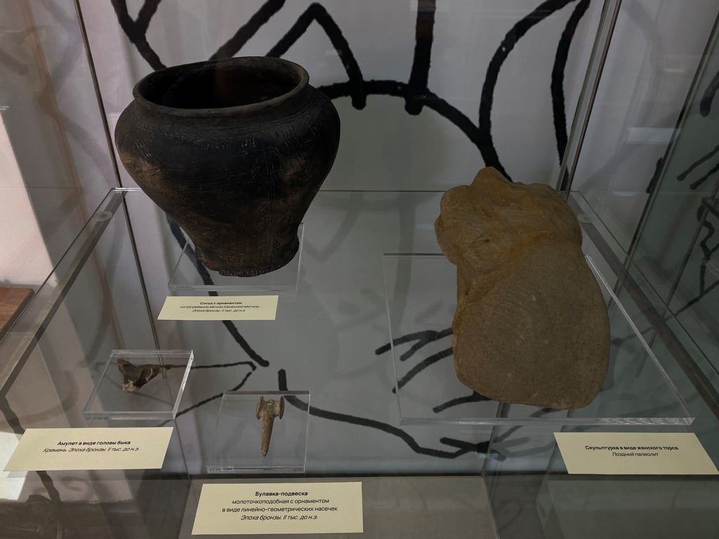 Экспонаты из заповедника «Каменная Могила» на выставке в Херсонесе, 2025 год. Фото:  Херсонес Таврический
