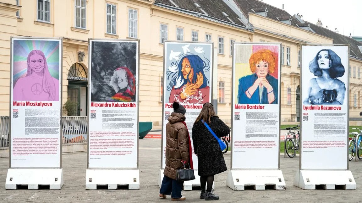 Feminist Anti‑War Resistance opens exhibit of Russian female political prisoners in Vienna