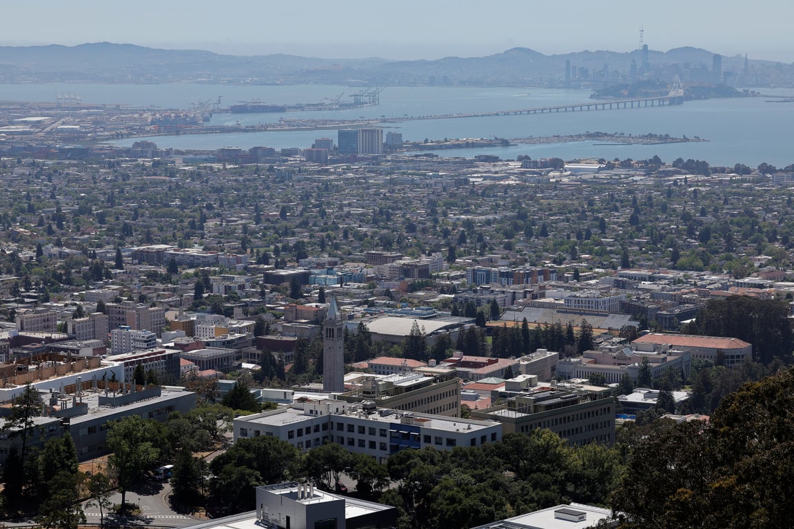 The University of California at Berkeley with the San Francisco skyline in the background, 29 May 2025. Photo: EPA / JOHN G. MABANGLO