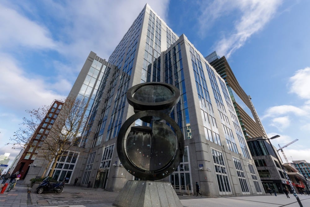 The Euroclear group headquarters in Brussels, Belgium, 5 December 2025. Photo: EPA/OLIVIER MATTHYS
