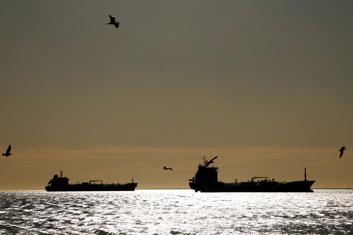 Oil tankers in the Gulf of Fos, southern France, 12 March 2026. Photo: EPA / Guillaume Horcajuelo