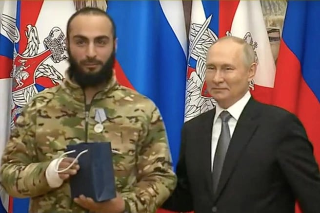 Айк Гаспарян и Владимир Путин, фото: «Россия 24»