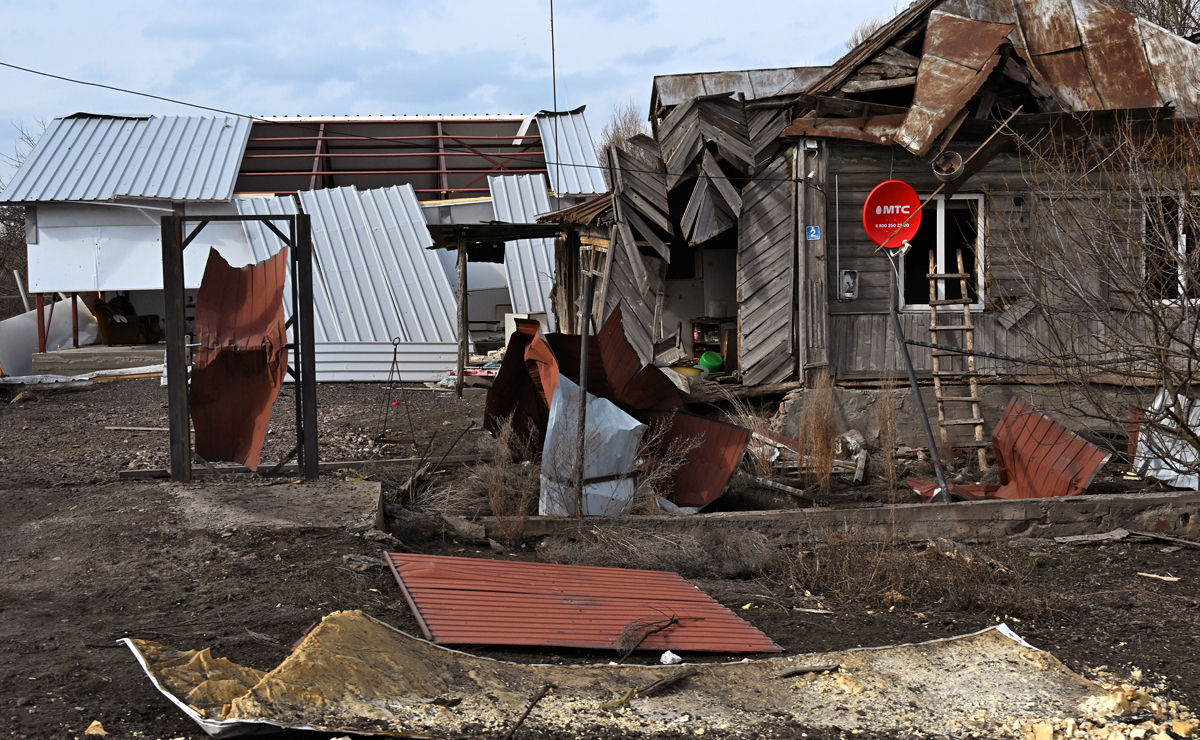 Разрушенные дома в селе Черкасское Поречное, Курская область, 15 марта 2025 года. Фото: Анатолий Жданов / Коммерсантъ / Sipa USA / Vida Press