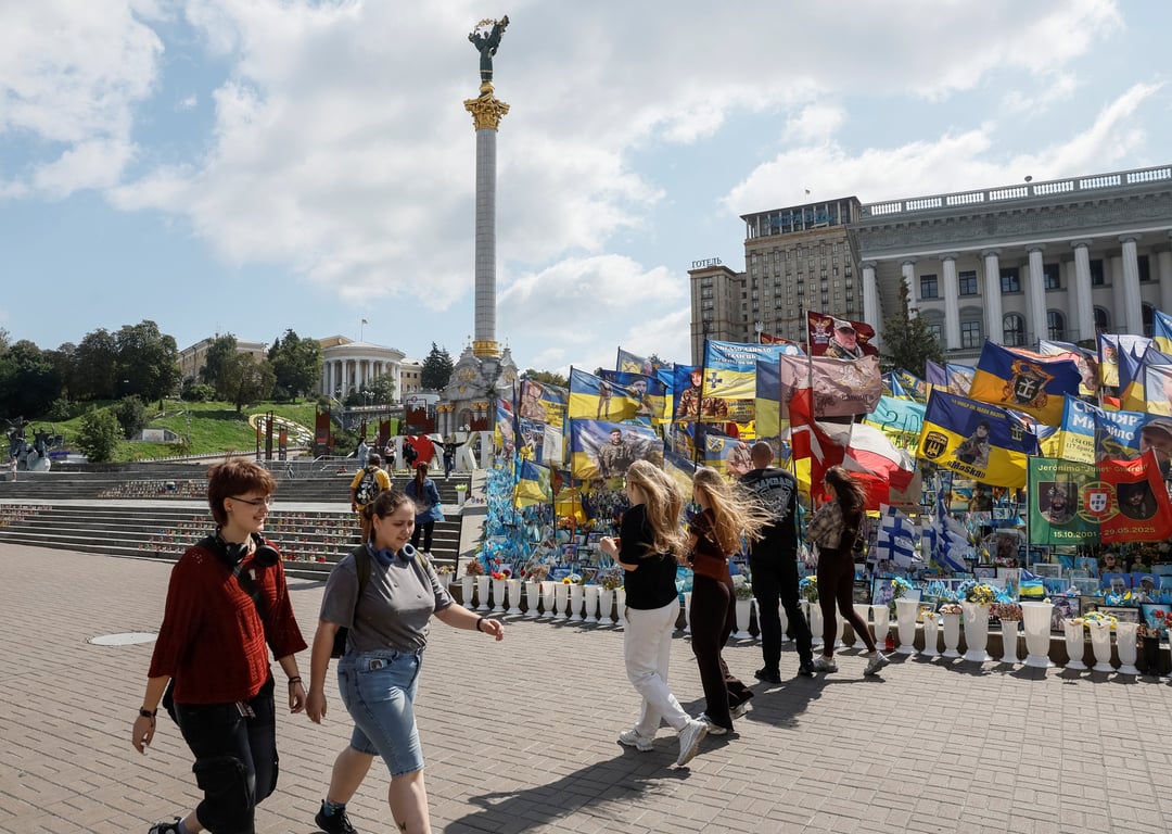Площадь Независимости в центре Киева, Украина, 11 августа 2025 года. Фото: Gleb Garanich / Reuters / Scanpix / LETA