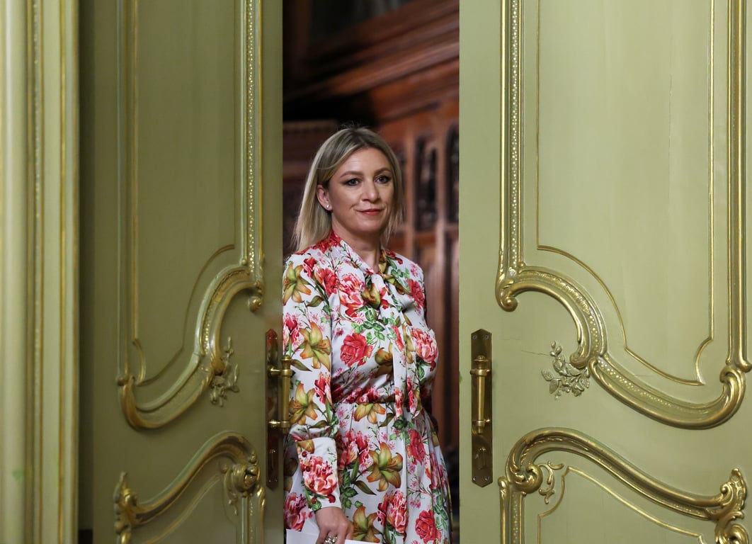 Russian Foreign Ministry spokesperson Maria Zakharova arrives for a press conference with the Saudi foreign minister in Moscow, 4 July 2025. Photo: EPA / Evgenia Novozhenina
