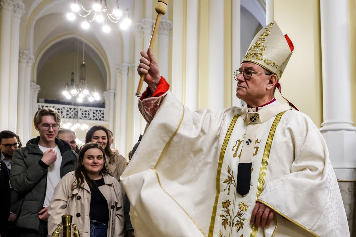 Pavel Pezzi during an Easter service in Moscow, 4 April 2026. Photo: Veronika Zorina / TASS / ZUMA Press / Scanpix / LETA