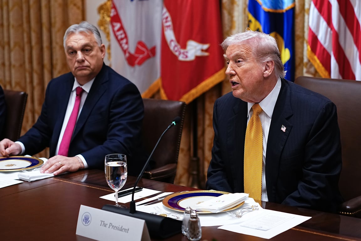 US President Donald Trump hosts a bilateral lunch with Hungarian Prime Minister Viktor Orbán at the White House, 7 November 2025. Photo: EPA / Aaron Schwartz
