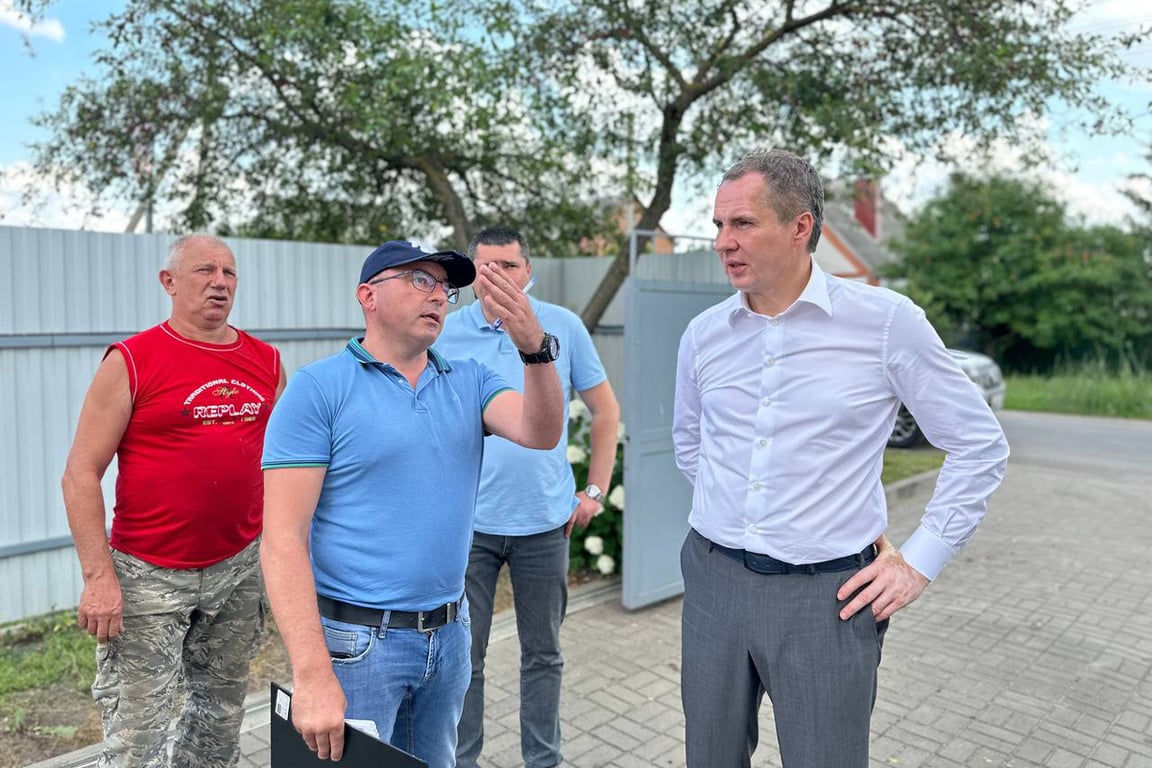 Вячеслав Гладков в Шебекино, июль 2023 года. Фото:  телеграм-канал Гладкова