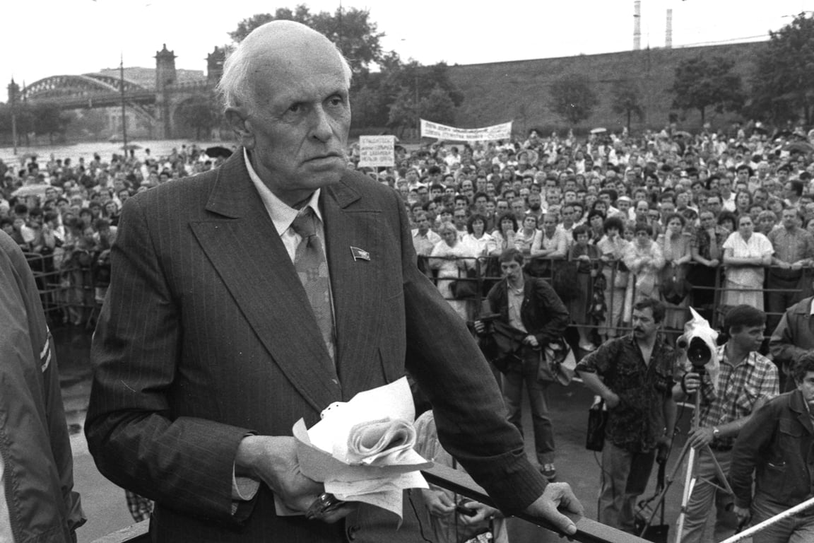 Андрей Сахаров во время митинга в Лужниках, Москва, 10 июня 1989 года. Фото: Dominique Dudouble / Reuters / Scanpix / LETA