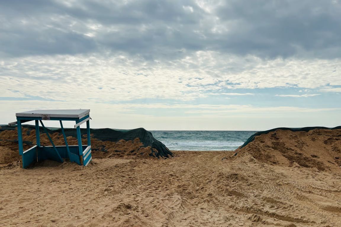 Protective embankments on a beach in the suburbs of Anapa. Photo provided by volunteers.