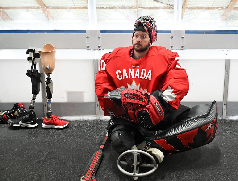 Варезе, Италия Сборная Канады по хоккею с шайбой провела товарищеский матч с Италией в рамках зимних Паралимпийских игр 2026 года в Милане на ледовой арене "Акинке", в котором победила сборная Канады со счетом 4:0, 28 февраля 2026 года. Фото: Nick Zonna / IPA / Scanpix / LETA