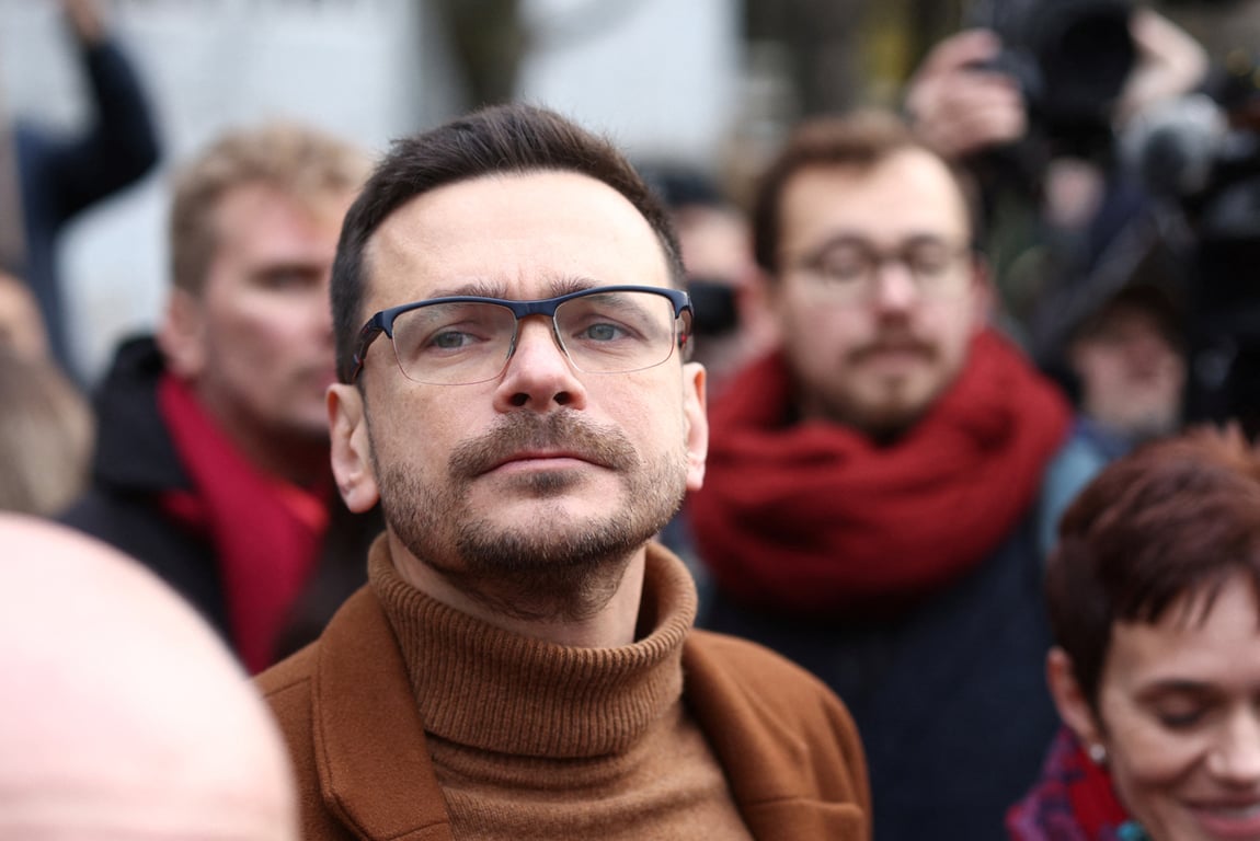 Илья Яшин на антивоенной демонстрации в Берлине, Германия, 17 ноября 2024 года. Фото: Lisi Niesner / Reuters / Scanpix / LETA