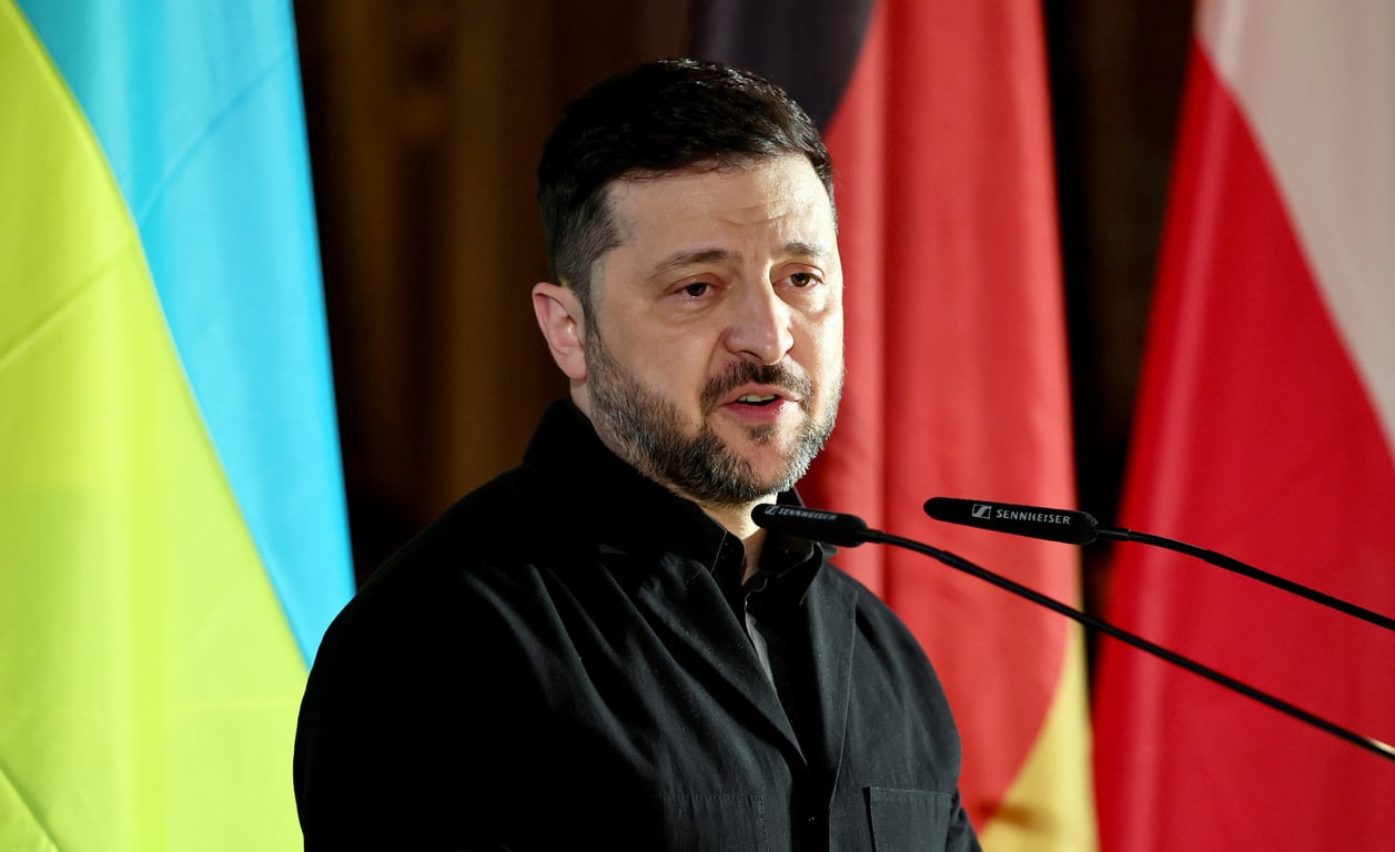 Ukrainian President Volodymyr Zelensky at the Munich Security Conference in Germany,  14 February 2026. Photo: EPA / Ronald Wittek