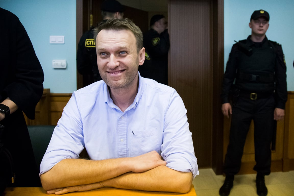 Алексей Навальный во время судебного заседания в Москве, 16 июня 2017 года. Фото: Александр Земляниченко / AP / Scanpix / LETA