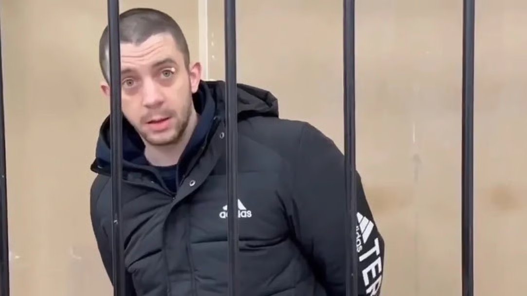 Hayden Davies in court, Donetsk, Ukraine, 18 December 2025. Screenshot: Russian Prosecutor General’s Office