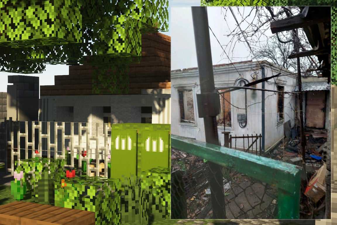 Дом Валерия: разрушенный в реальности и скопированный в игре. Скриншот из Minecraft, фото героя