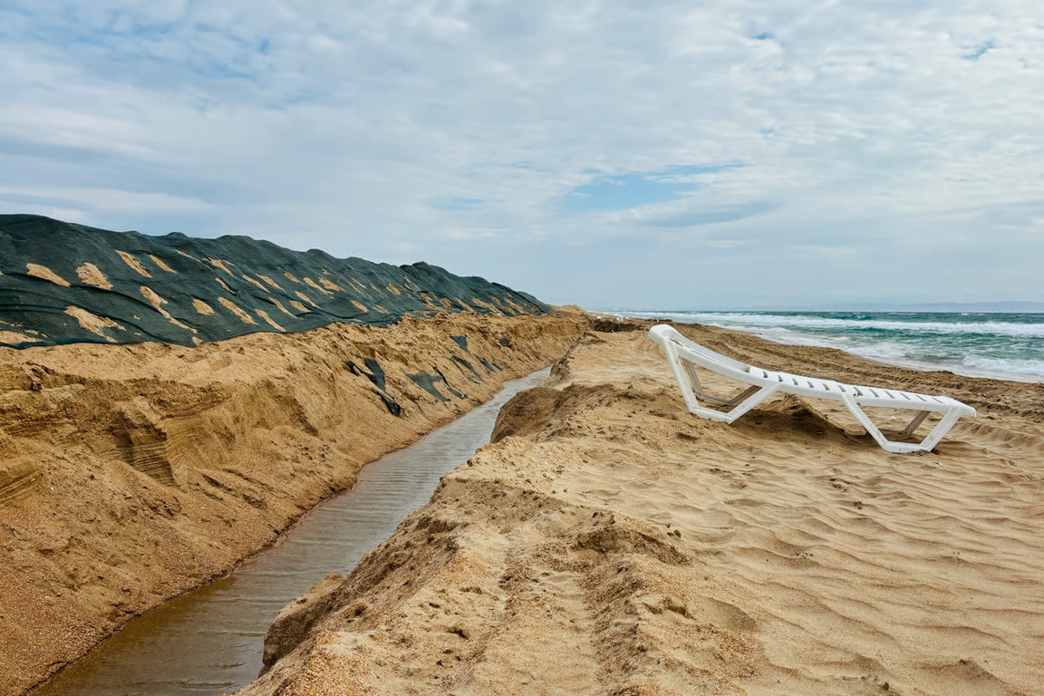 Protective embankments on a beach in the suburbs of Anapa. Photo provided by volunteers.