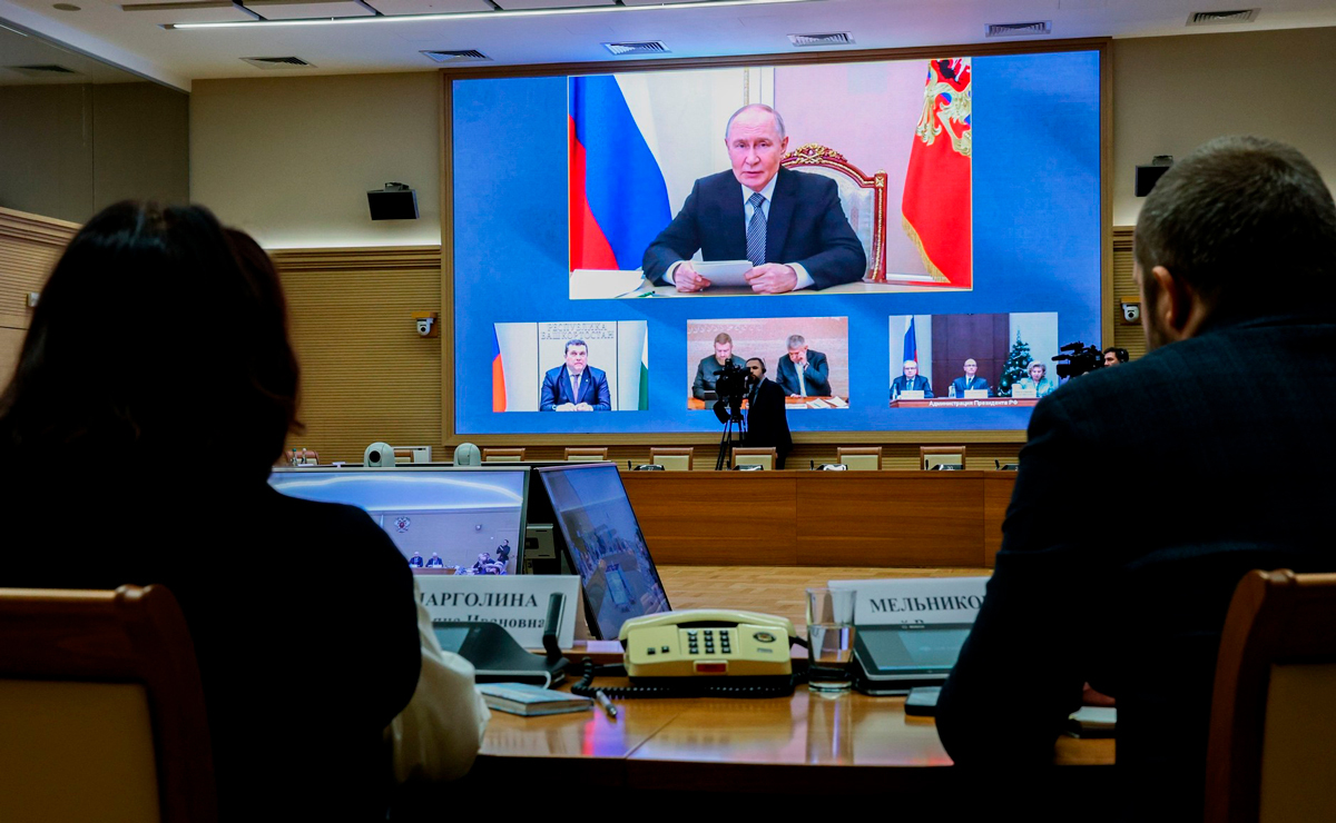 Владимир Путин по видеосвязи на заседании Совета по развитию гражданского общества и правам человека, 9 декабря 2025 года. Фото: Михаил Терещенко / ТАСС / Kremlin