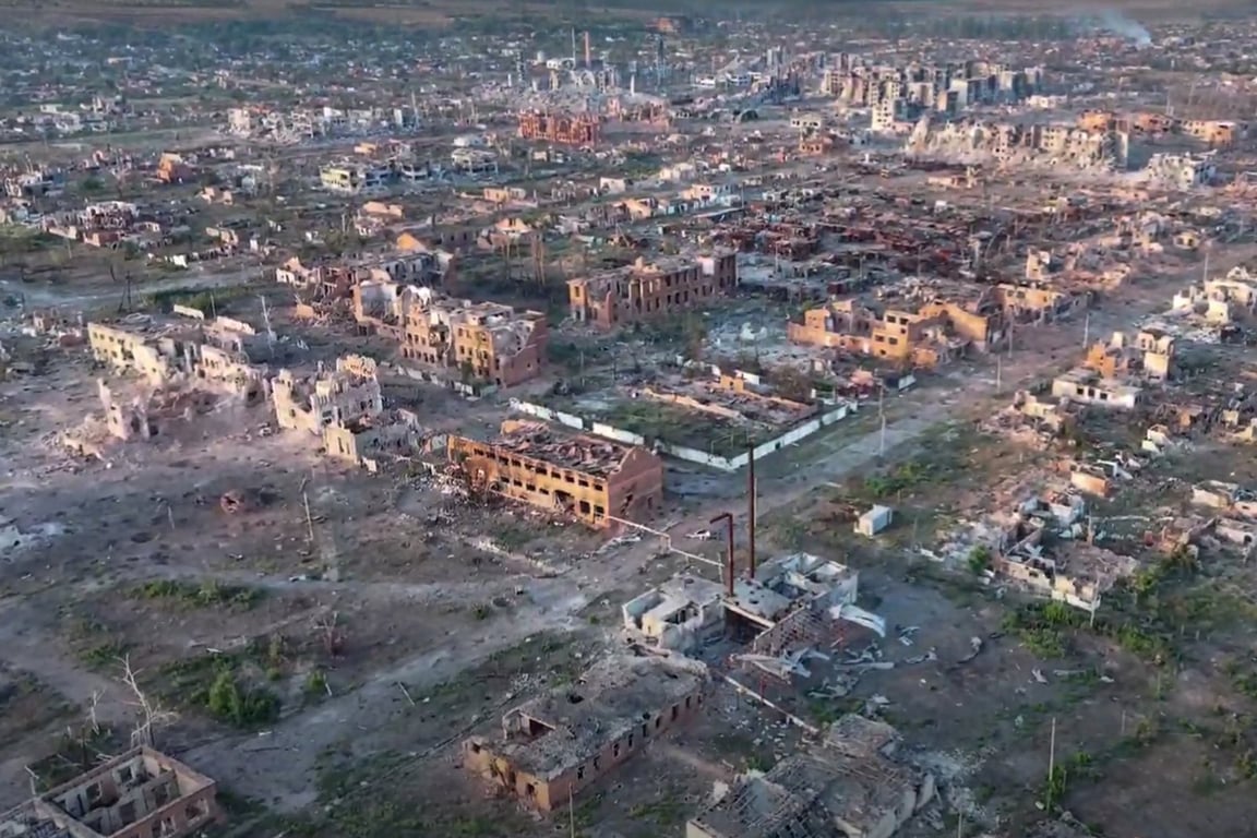 Вид на Волчанск с высоты, сентябрь 2024 года. Фото: Отдельная президентская бригада имени гетмана Богдана Хмельницкого /  Facebook