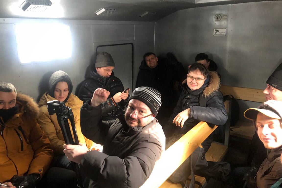 Задержанные на акции в защиту Telegram в Новосибирске, 1 марта 2026 года. Фото:  РКП(и)