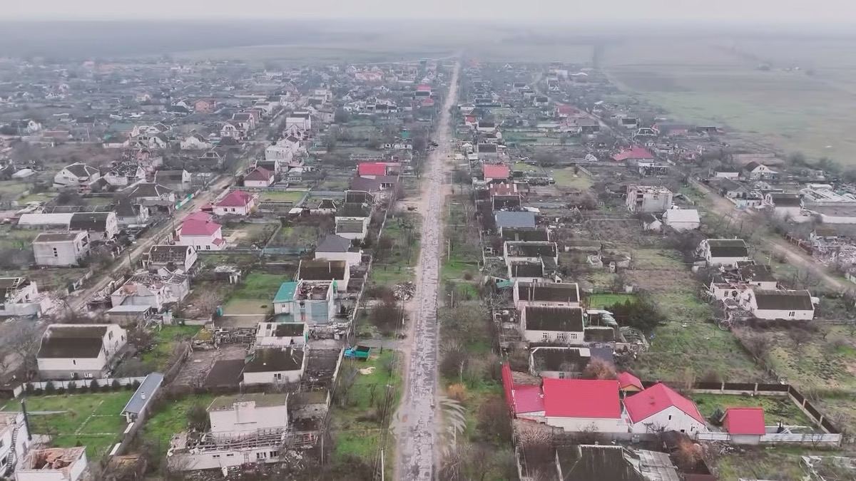 Oleshky. Screenshot from a video posted by Ukraine’s 34th Separate Marine Brigade / Facebook