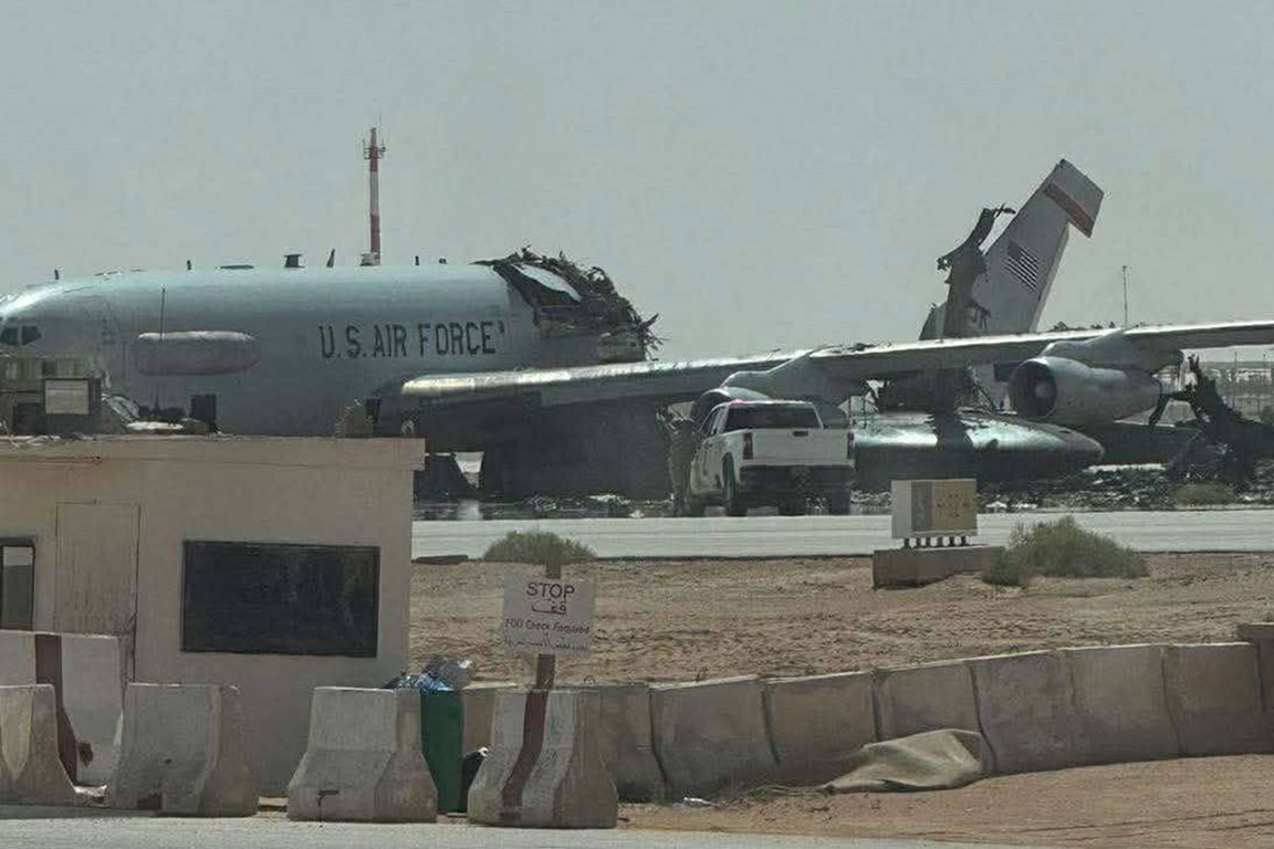 Уничтоженный американский самолет AWACS. Фото: соцсети / X / OSINTdefender