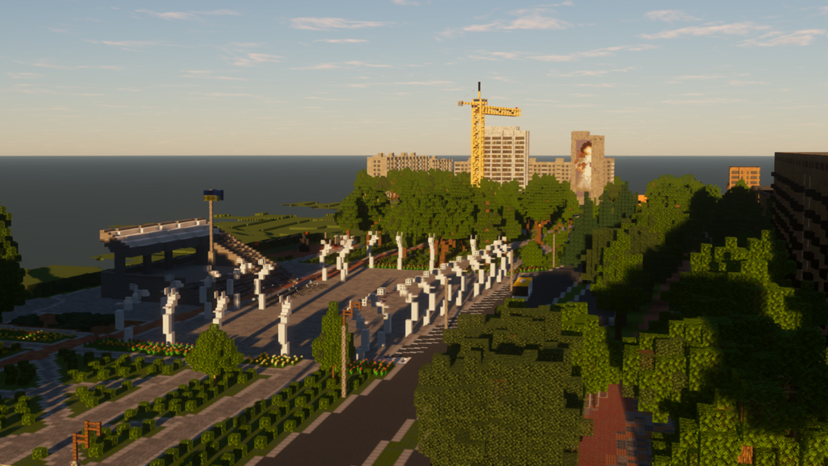 Копия площади Свободы. Скриншот из Minecraft