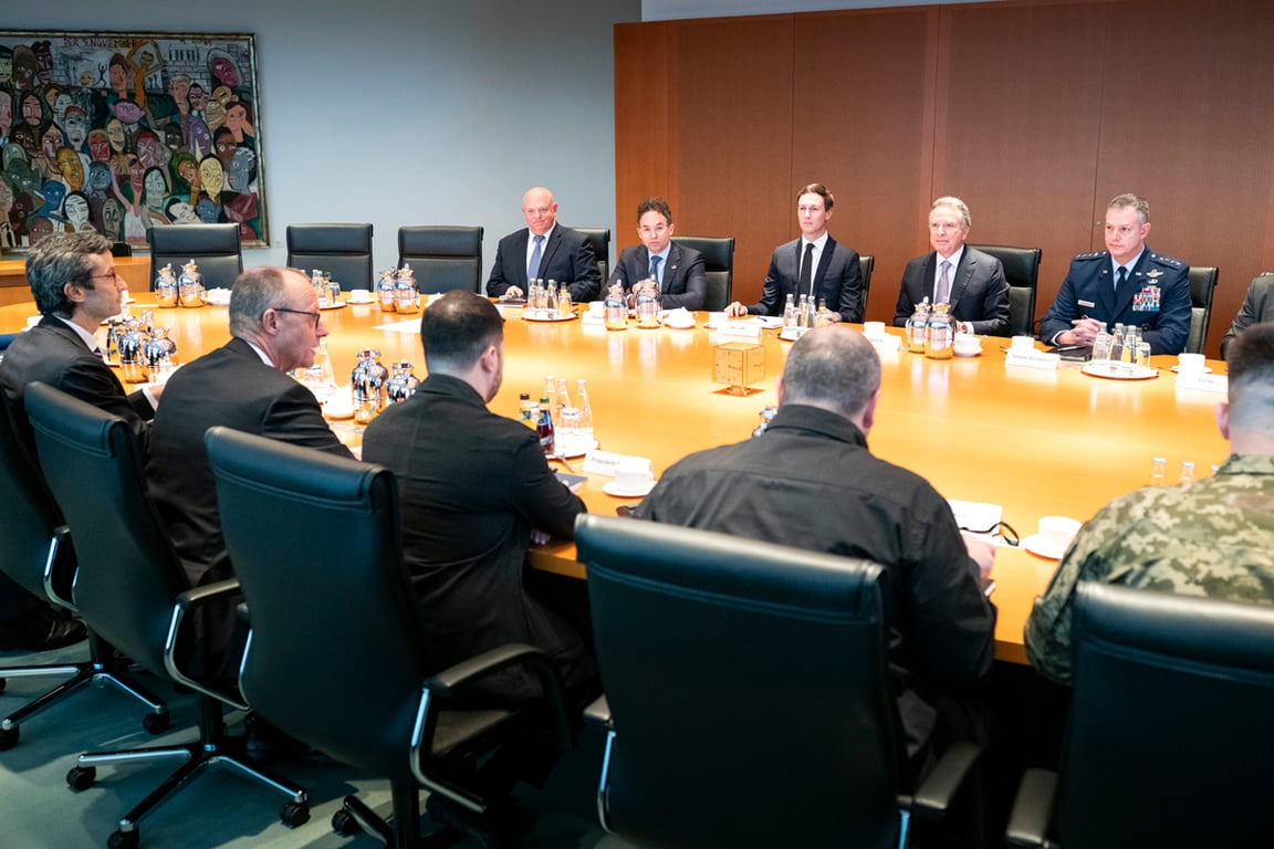 Переговоры делегаций Украины и США в Ведомстве федерального канцлера в Берлине, Германия, 14 декабря 2025 года. Фото: Guido Bergmann / German government press office / EPA