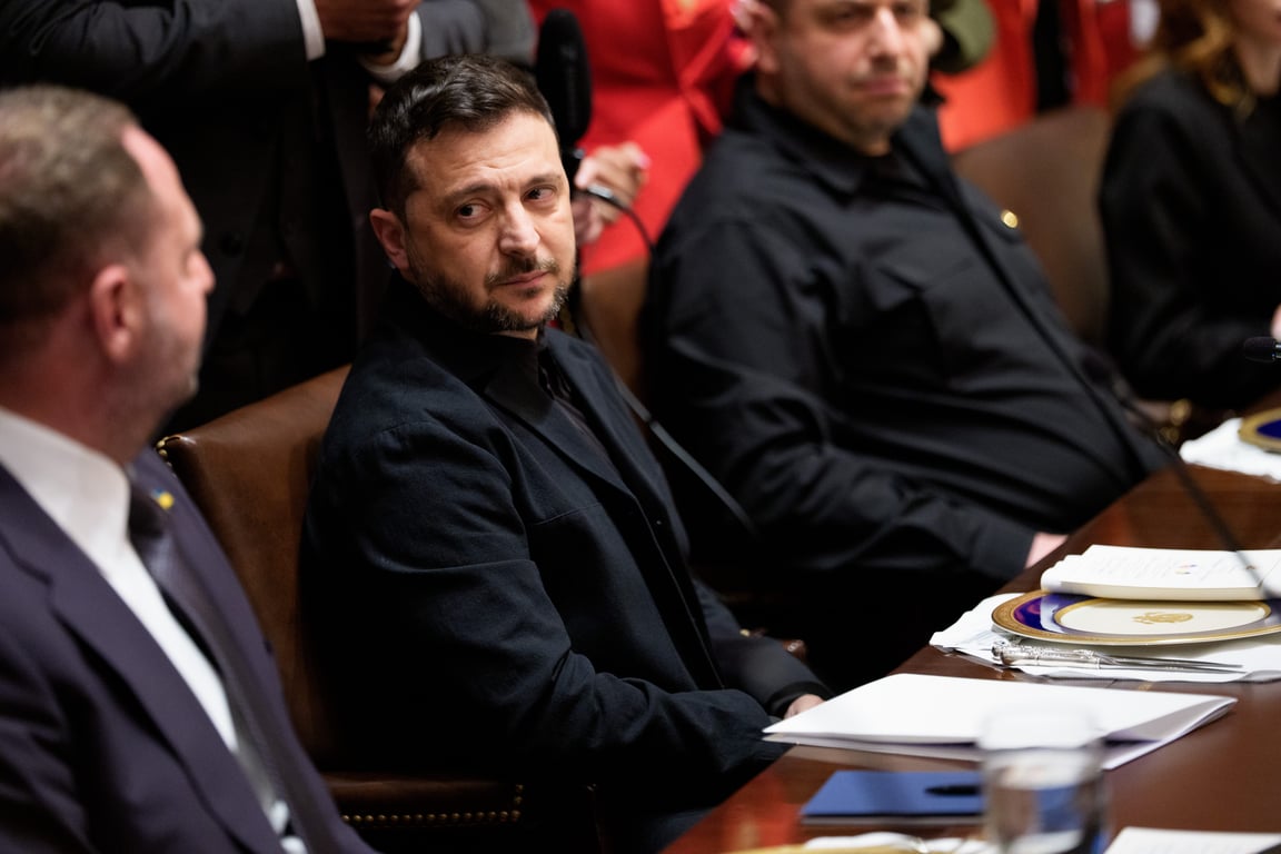 Ukrainian President Volodymyr Zelensky attends a bilateral meeting at the White House in Washington, 17 October 2025. Photo: EPA / Aaron Schwartz