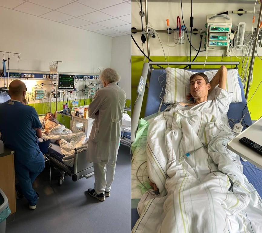 Павел Миронов в немецкой больнице, октябрь 2025 года. Фото: Владимир Залищак /  Facebook