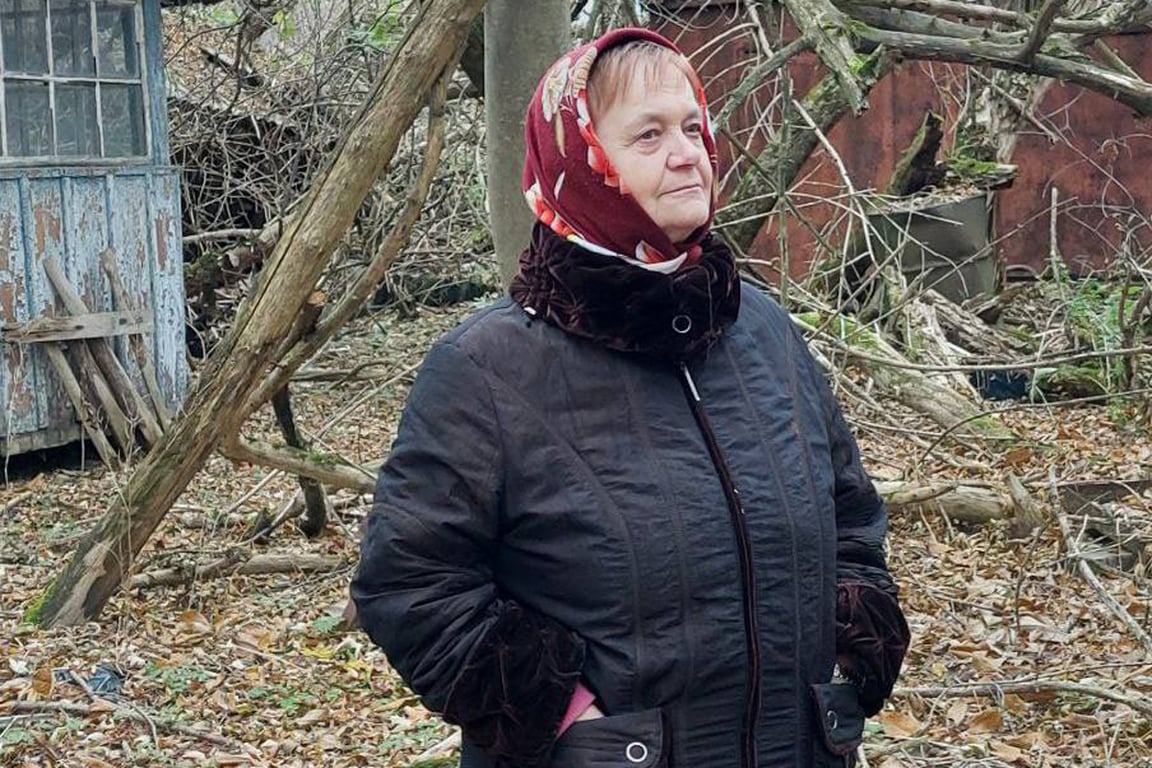 Наталья Ходимчук в зоне отчуждения, 2024 год. Фото:  Госагентство Украины по управлению зоной отчуждения   (edited)