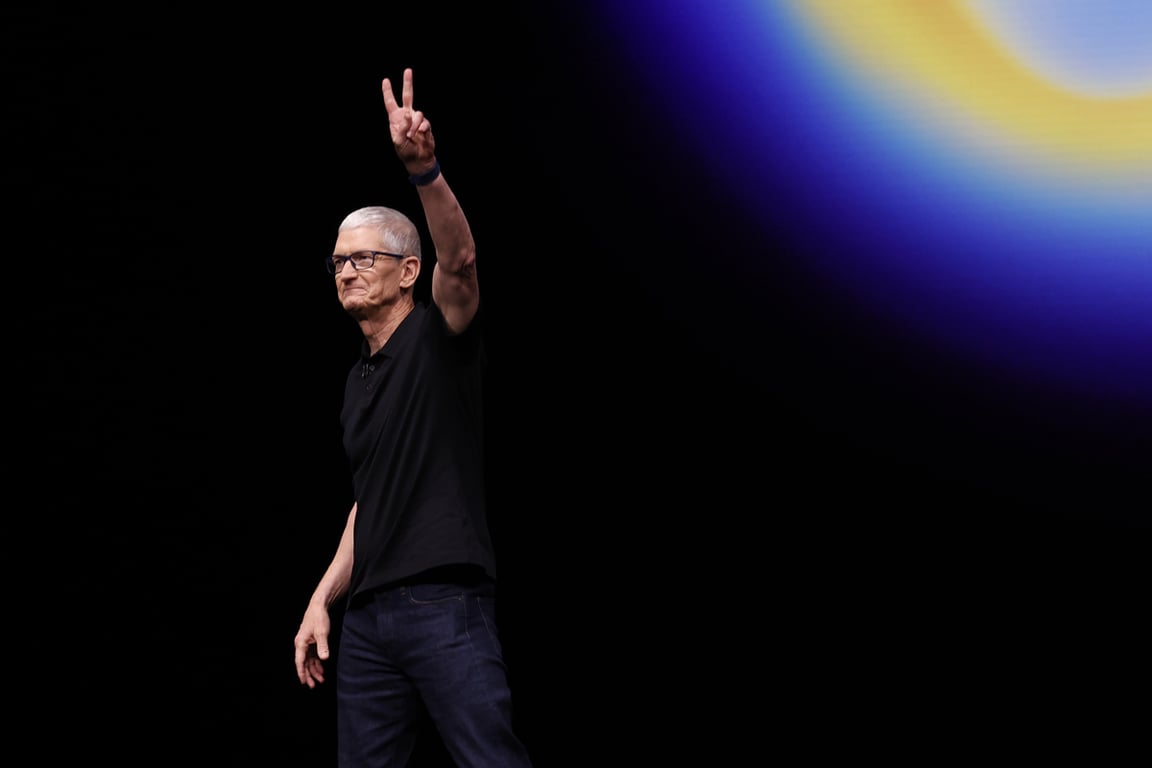 Генеральный директор Apple Тим Кук на презентации новых продуктов, Купертино, Калифорния, США, 9 сентября 2025 года. Фото: John G. Mabanglo / EPA