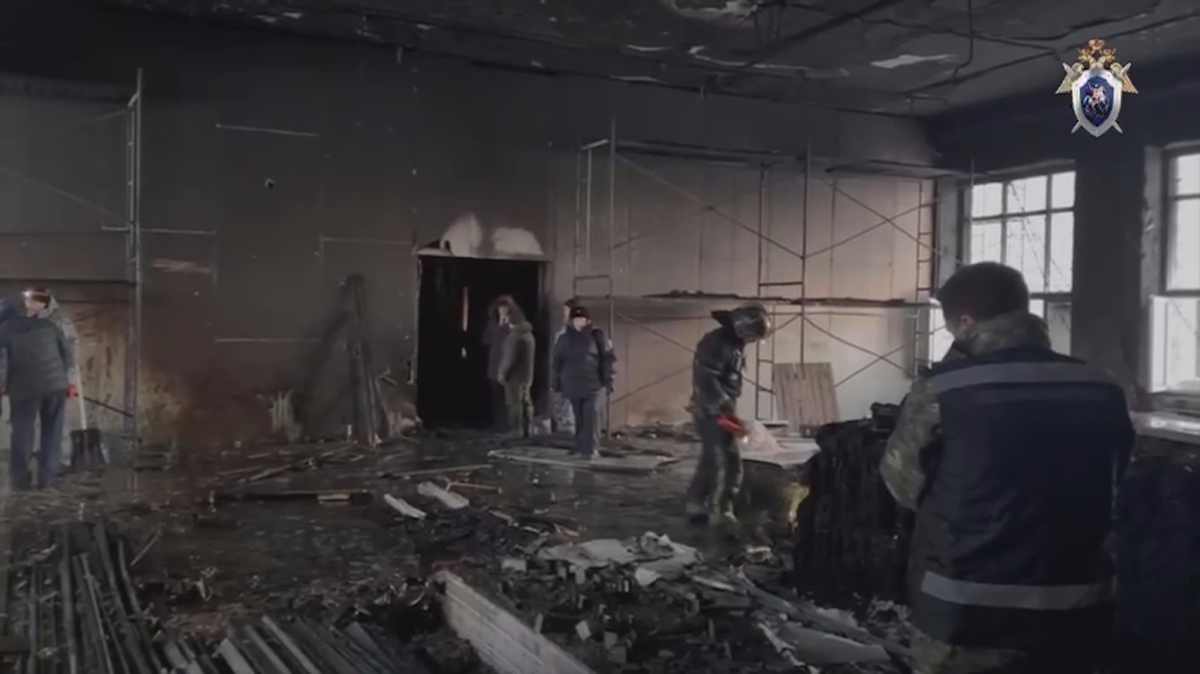 Помещение Центра профподготовки МВД после происшествия. Фото: Следком РФ