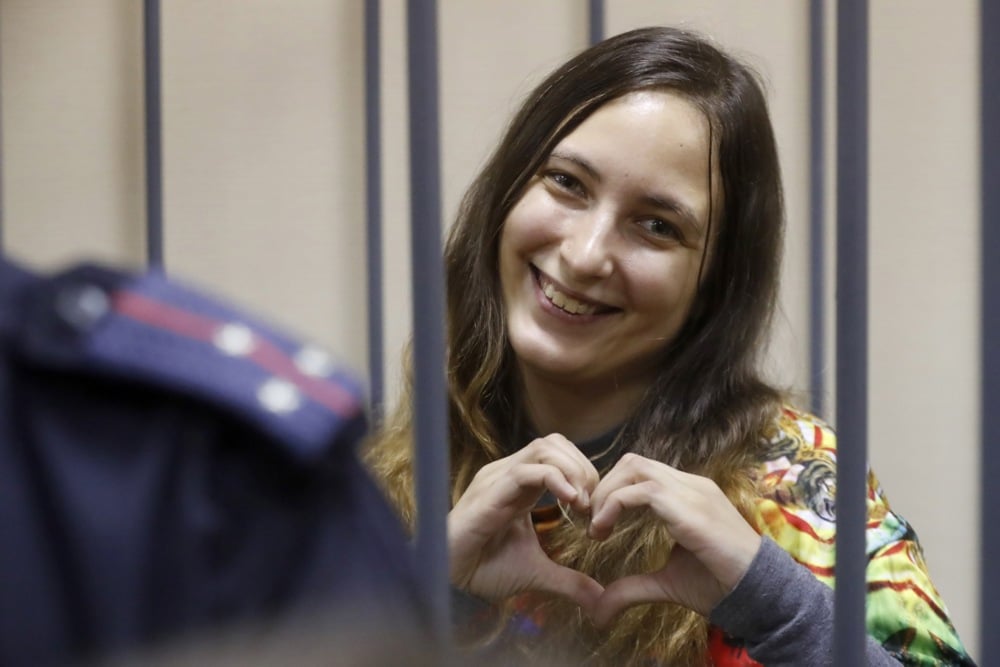 Sasha Skochilenko in court on 14 November 2023. Photo: EPA / ANATOLY MALTSEV