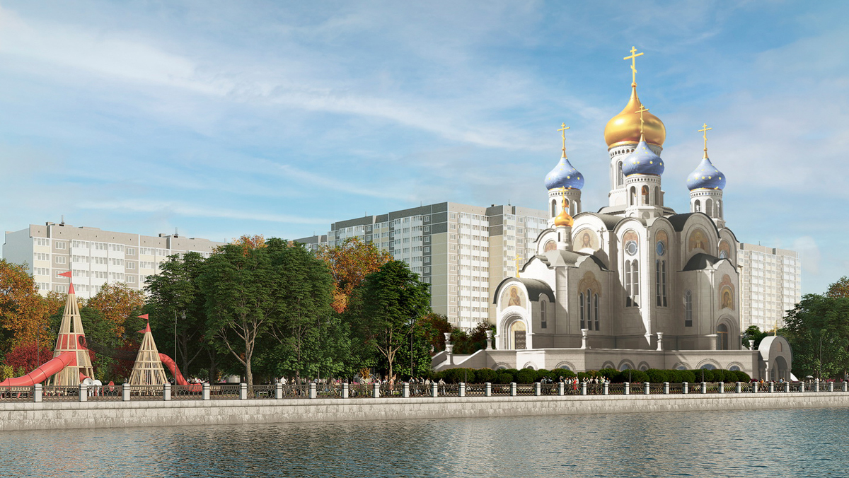 Эскизный проект Соборного комплекса в Юбилейном микрорайоне Краснодара. Фото:  Кубанская митрополия