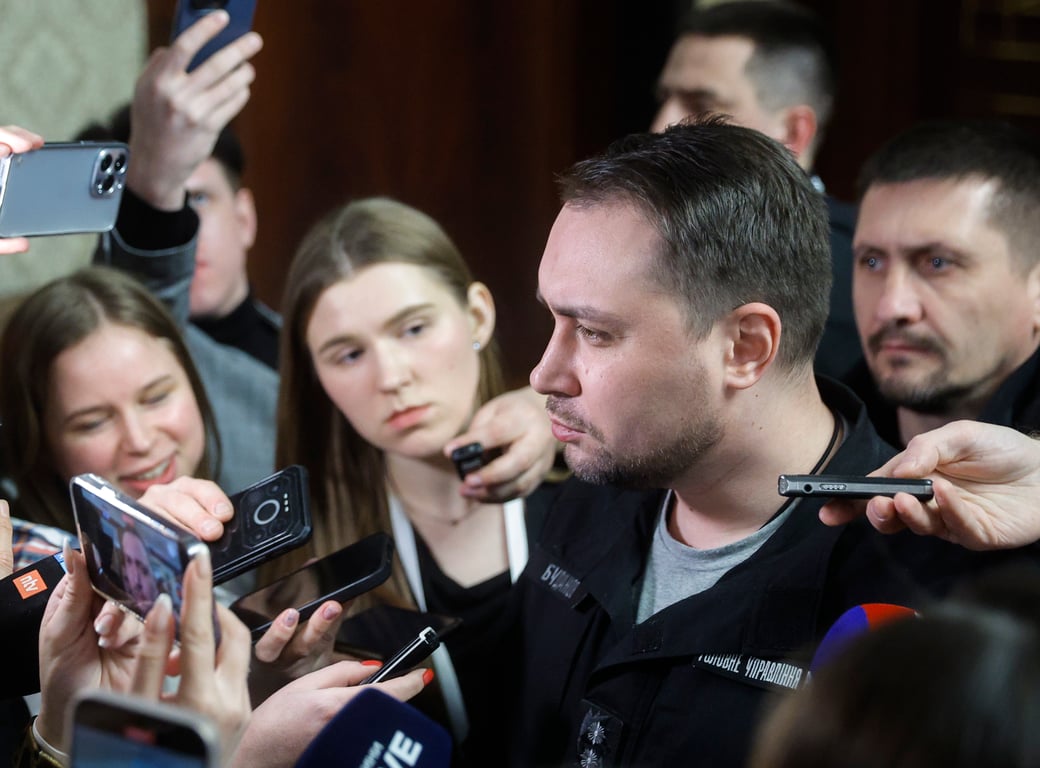 Kyrylo Budanov attends a press conference in Kyiv, Ukraine, 23 February 2025. Photo: EPA / SERGEY DOLZHENKO