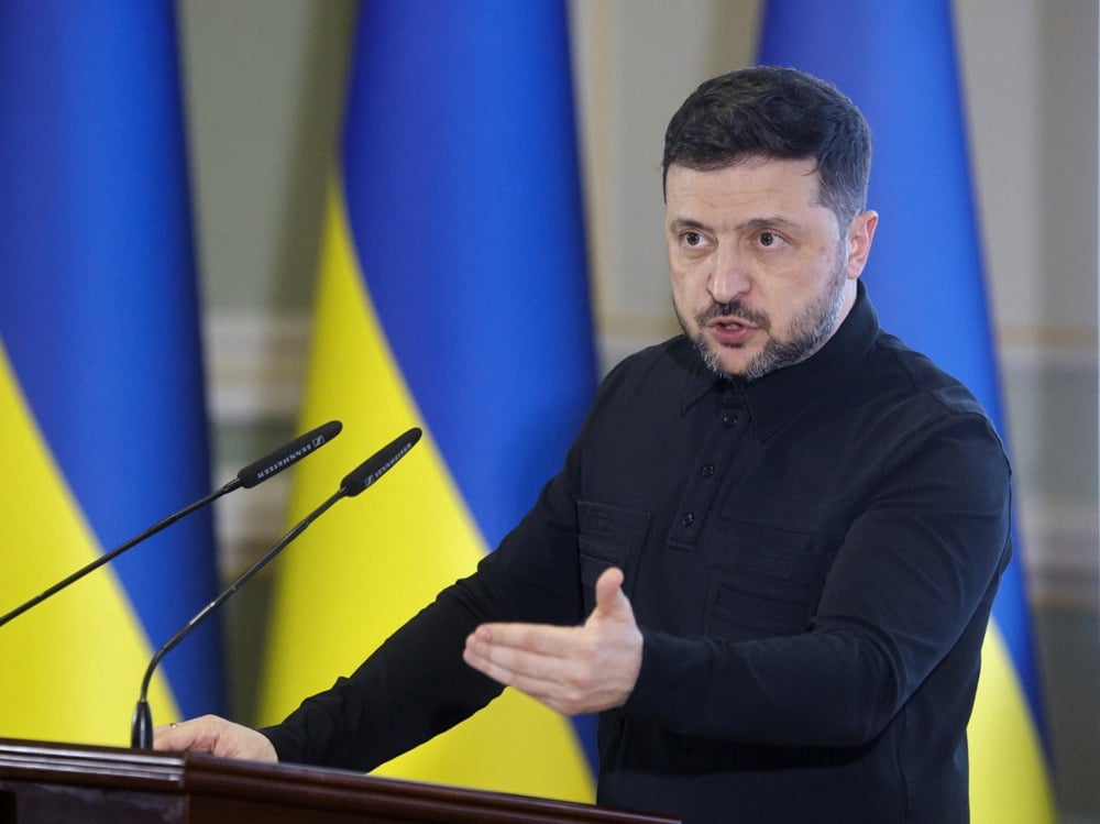 Ukrainian President Volodymyr Zelensky addresses a press conference in Kyiv, Ukraine, 22 December 2025. Photo: EPA/SERGEY DOLZHENKO