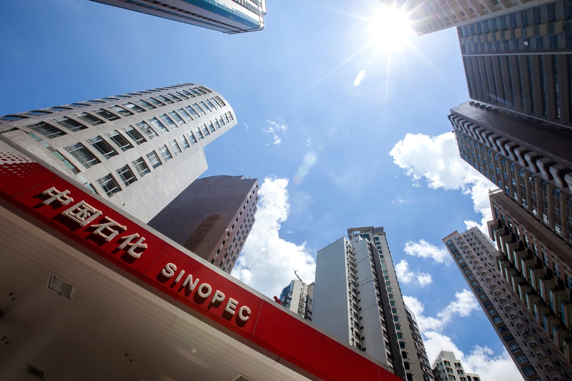 A Sinopec petrol station in Hong Kong, China. Photo: EPA / Alex Hofford