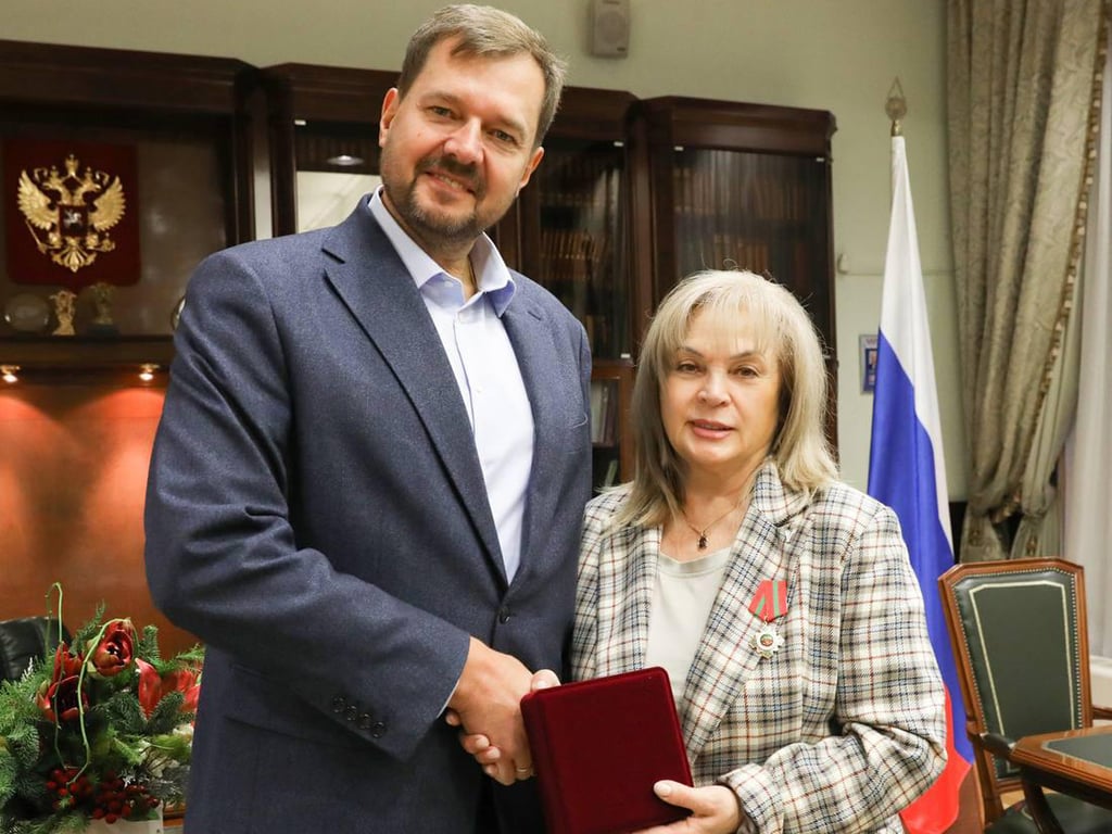 Евгений Балицкий и Элла Памфилова. Фото из  телеграм-канала Балицкого