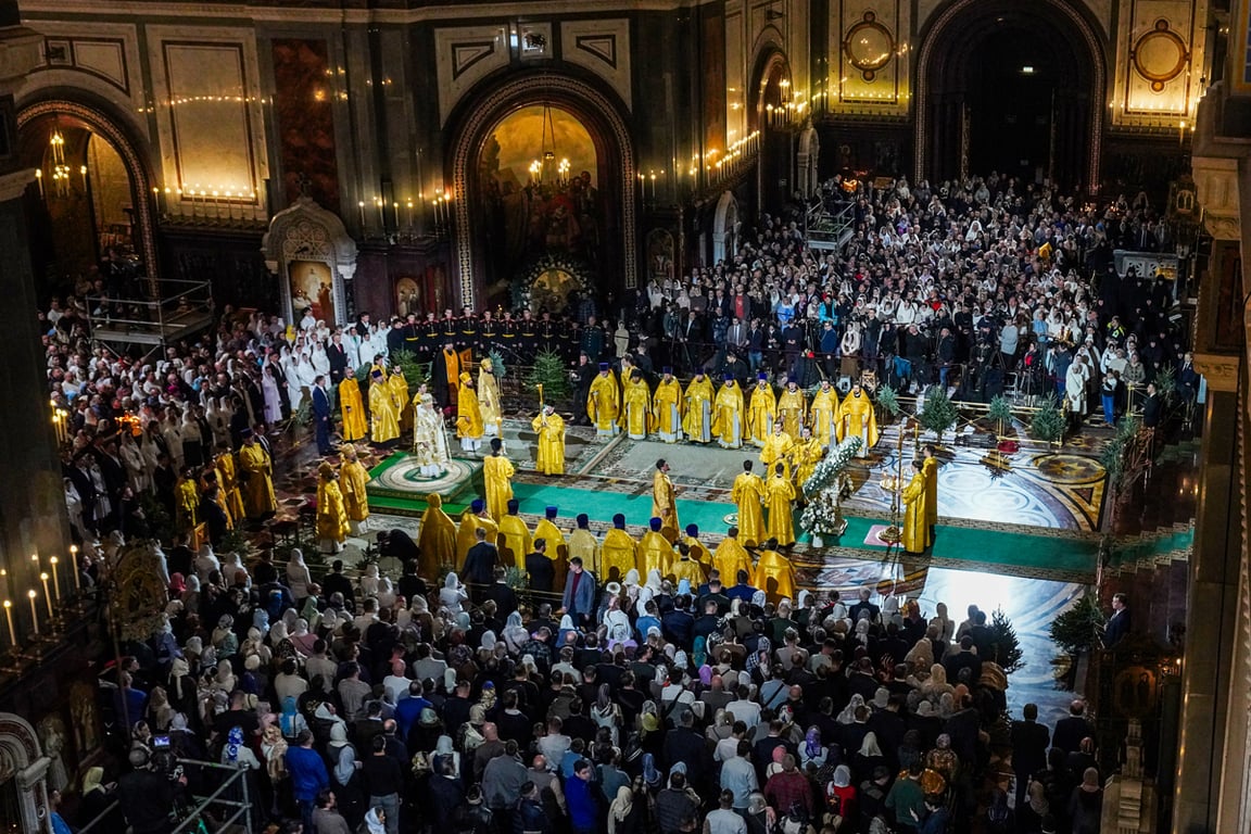Патриаршее служение в праздник Рождества Христова в Храме Христа Спасителя, Москва, 7 января 2026 года. Фото: Сергей Власов /  Пресс-служба Патриарха Московского и всея Руси