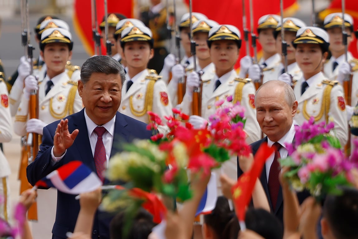 Владимир Путин и председатель КНР Си Цзиньпин, Пекин, Китай, 20 мая 2026 года. Фото: Максим Шеметов / EPA